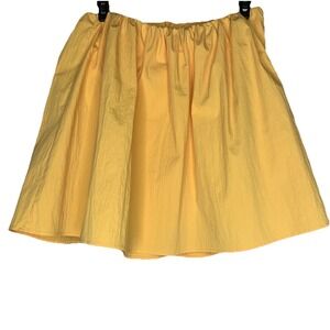 Zara Yellow Mini Skirt Size X-SMALL (24" W) Volume Puff Parachute Skirt
